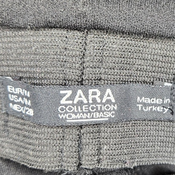 Zara Collection Black Dress Pants Women's M Medium Asymmetric Button Detail - Picture 1 of 5